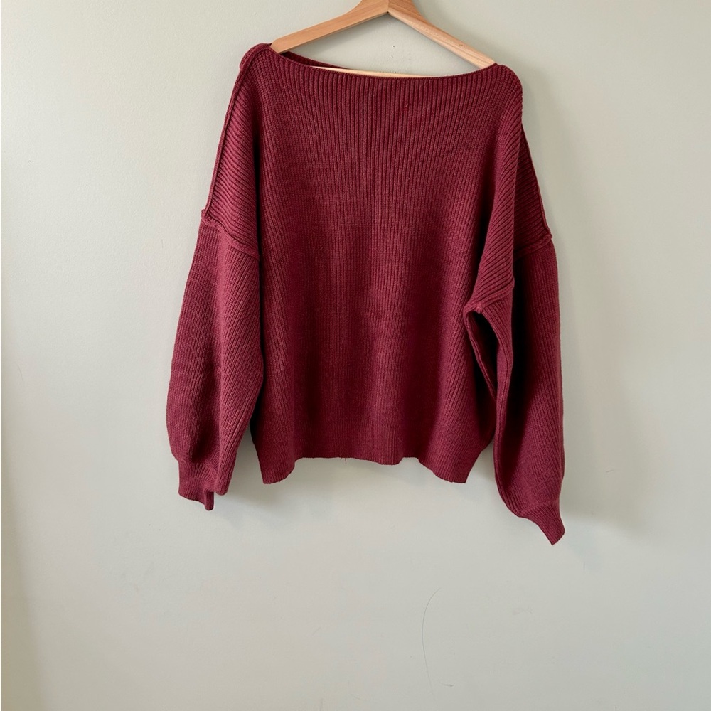 Vici Burgundy Boat Neck Sweater Size Medium